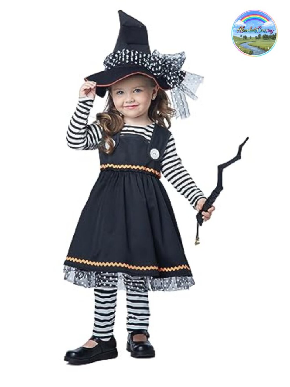 Toddler Crafty Little Witch Costume 3T-4T Dress Leggings Hat Halloween